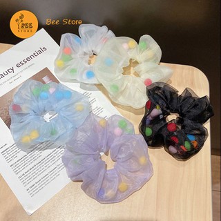 Pom pom làm dây buộc tóc scrunchies - 10 quả