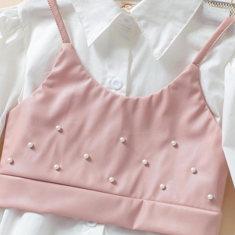 Set Áo Thun Sát Nách Và Chân Váy Chấm Bi Xinh Xắn Cho Bé Gái akku