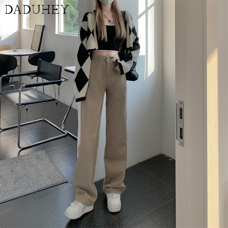 Quần jeans dài DADUHEY lưng cao thời trang dành cho nữ