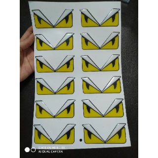 DDXM-V12 CẶP TEM NỔI ĐÔI MẮT FENDI, DECAL FENDI TRANG TRÍ XE, TEM DÁN XE MÁY, STICK NỔI