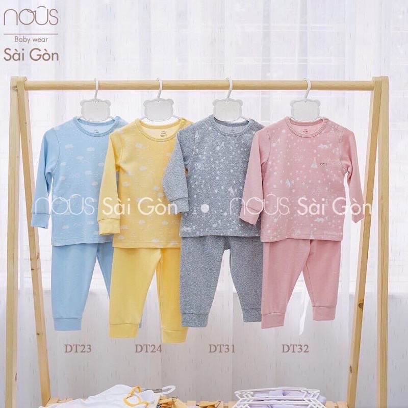 [NOUS]-Bộ nỉ cài thẳng, cài vai (0-3M đến 18-24M)