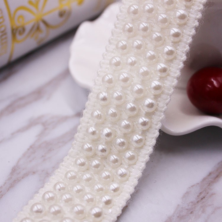 FREESHIP ĐƠN 99K_ Dải dây ruy băng chiffon có đính ngọc trai giả