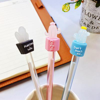 bút xương rồng pastel có chậu D272 bút cute bút dễ thương bút mực viết gel