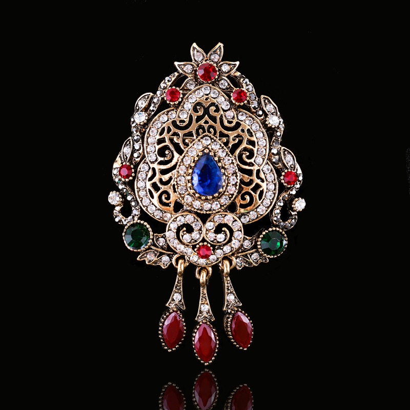 Ghim Cài Áo Đính Đá Pha Lê Phong Cách Baroque Cổ Điển Dành Cho Nữ