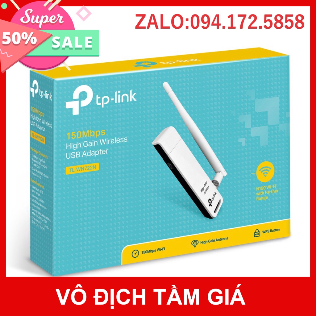 HOT - Usb Wireless Tplink WN 722N - Chuẩn N, 1 Anten 150mbps