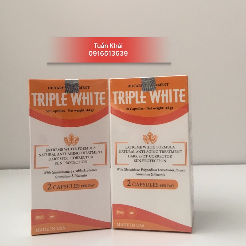[ Chính Hãng ] Viên Uống Triple White | Viên Uống Glutathione 1200mg - 50 viên