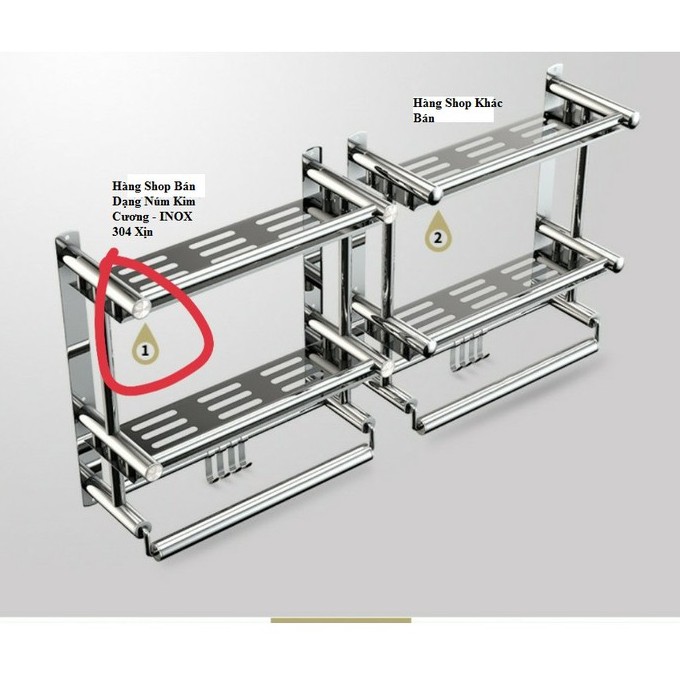 Kệ Treo Khăn Nhà Tắm Inox 304 Xịn 2 Tầng - 3 Tầng, Giá Treo Khăn Nhà Tắm Lắp Đặt Dính Tường