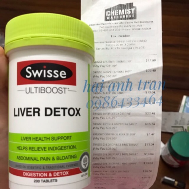 [Mã 66FMCGSALE hoàn 8% xu đơn 500K] [60/120/200]Viên uống thải độc gan Swisse Liver Detox