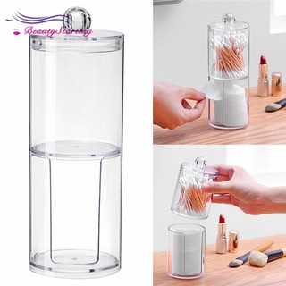 [Hàng mới về] Hộp đựng bông tẩy trang 2 tầng bằng chất liệu acrylic trong suốt tiện dụng