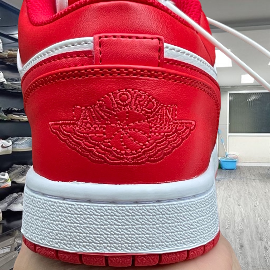Giày thể thao Sneaker nam nữ Jordan 1 Low trắng đỏ cực hot, JD 1 Cổ Thấp Full BOX+BILL