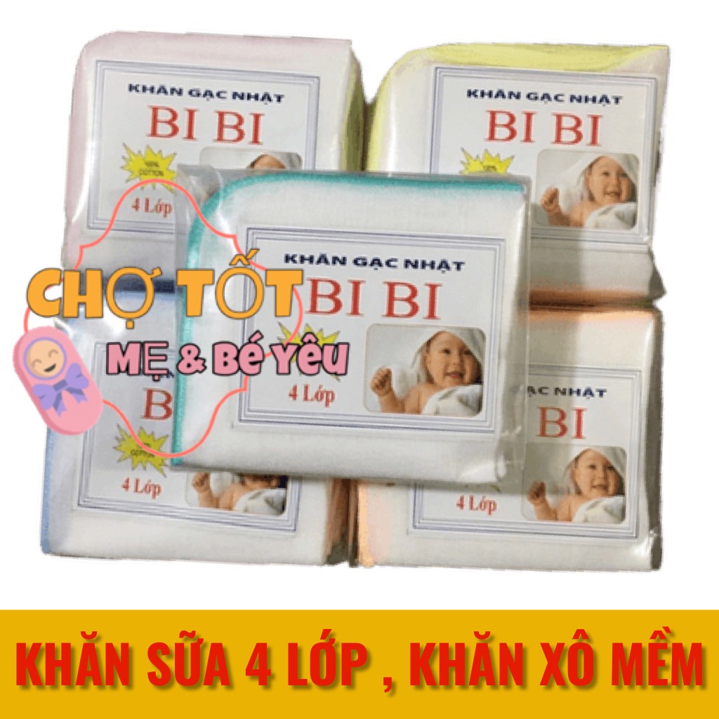 10 Cái Khăn Sữa Cho Bé Sơ Sinh 4 Lớp, Khăn Xô Mềm (1 gói )