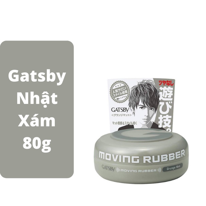 Sáp vuốt tạo kiểu tóc Gatsby Moving Rubber xám, hồng Nhật Bản hũ 80g