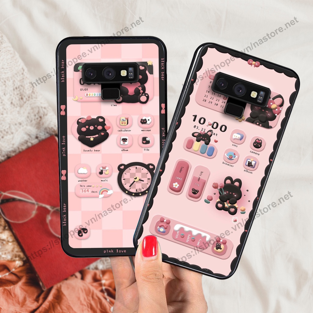 Ốp lưng Samsung Note 8 / Samsung Note 9 gấu, đồng hồ dễ thương cute giá rẻ