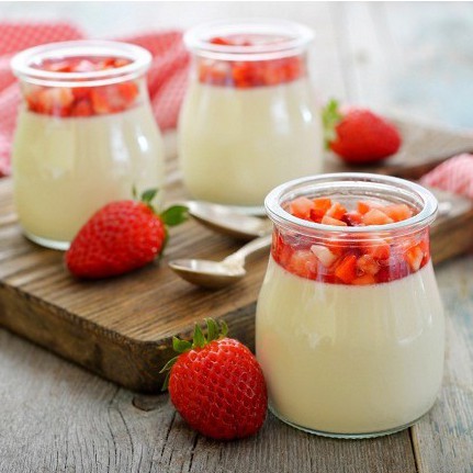 Hũ đựng sữa chua bằng thủy tinh thể tích 100ml. Lọ làm sữa chua có lắp dùng làm sữa chua nếp cẩm, caramen BabyBooHN | BigBuy360 - bigbuy360.vn