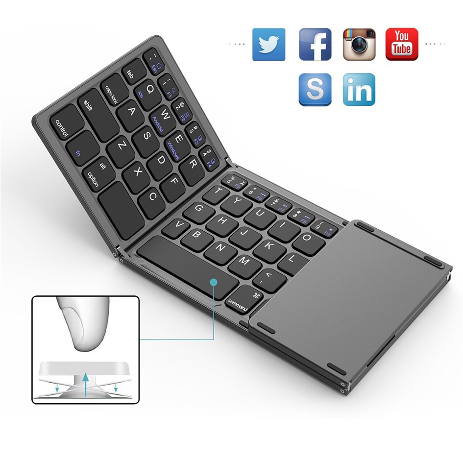 Bàn phím không dây Mini hỗ trợ tiếng Nga/ Tây Ban Nha/ Ả Rập B033 dành cho Windows/ Android/ Ios