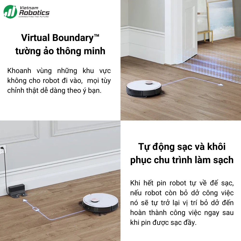 Robot hút bụi lau nhà Ecovacs Deebot T8 Max, Phiên bản nội địa, Bảo hành 24 tháng, Lau rung Ozmo, Dung lượng pin 5200mAh