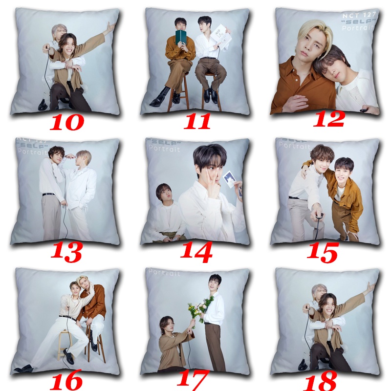 Vỏ Gối Polyester Một Mặt In Hình NCT 127 Mark & Haechan & Jungwoo & Jaehyun & Doyoung & Yuta & Taeyong & Johnny & Taeil
