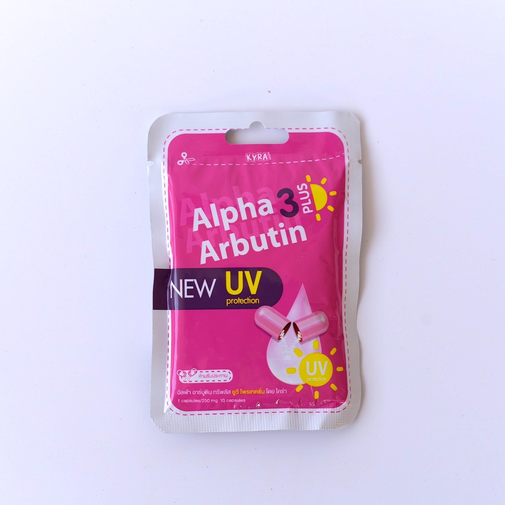 Vỉ 10 viên trắng da Alpha arbutin (loại thường - loại chống nắng)