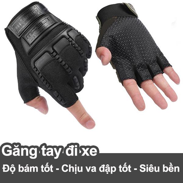 Găng tay đạp xe cụt ngón có đệm cao su dùng để chạy, đánh cầu lông, bóng chuyền, bóng đá, tập gym