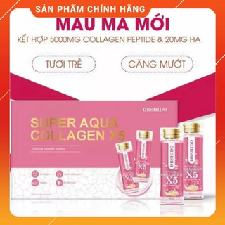 Sale [CHÍNH HÃNG] Supper Aqua Collagen X5, Nước Collagen Yến Sào, Trẻ Hóa Làn Da, Tươi Sáng, Căng Mịn, Săn Chắc PTS