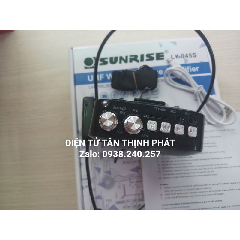 Máy trợ giảng không dây chính hãng sunrise LY-045 sóng UHF, máy trợ giảng dành cho giáo viên, hướng dẫn viê