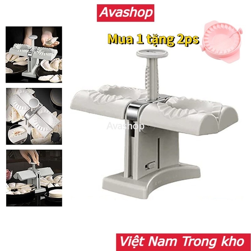 (Mua 1 Tặng 2)Máy Làm Bánh Bao Tự động Hai đầu Hộ Gia đình Khuôn Làm Bánh Bao Tự động Lười