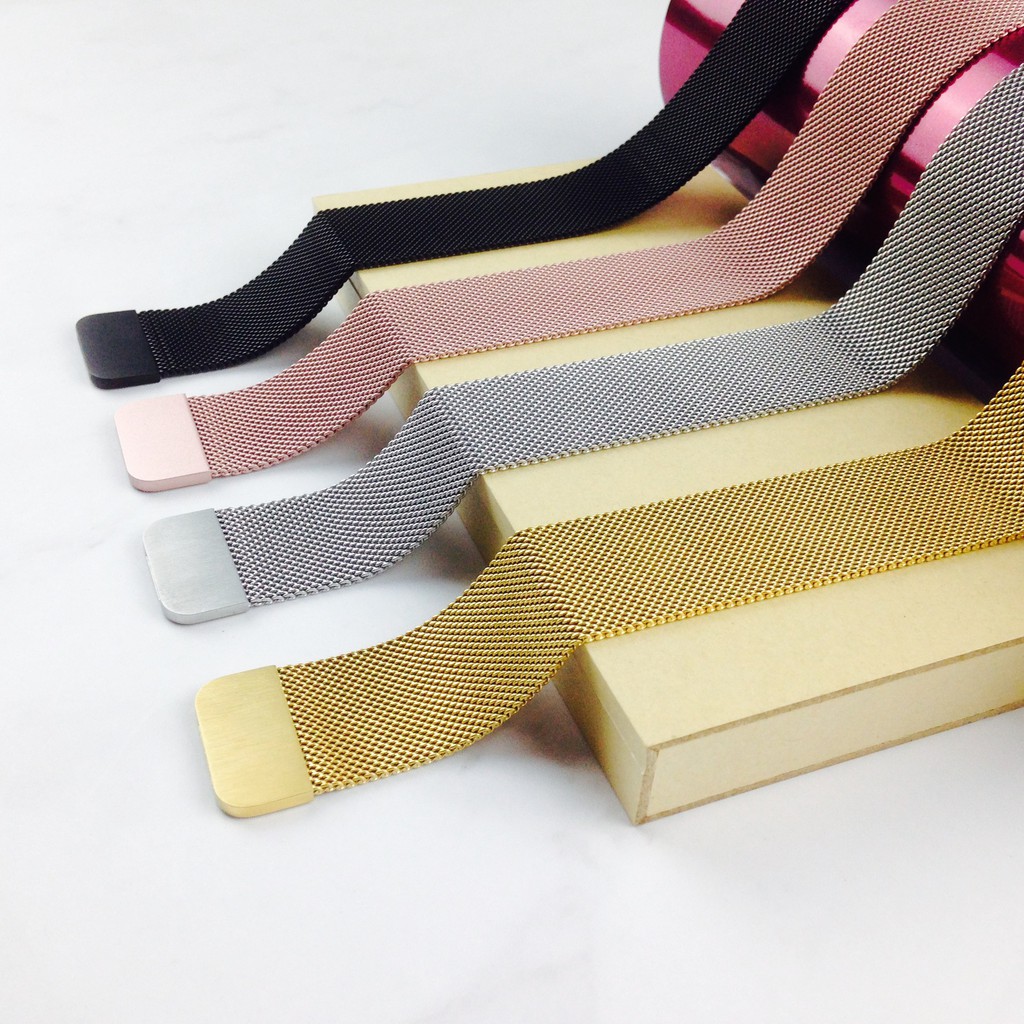 Dây đồng hồ thép lưới khóa nam châm size 12mm 14mm 16mm 18mm 20mm 22mm 24mm