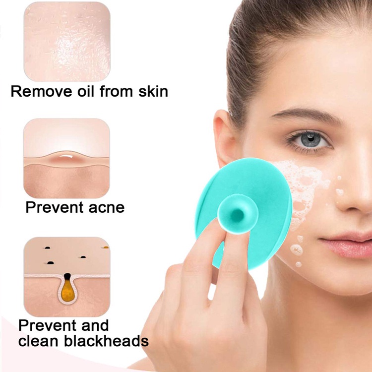 ✨✨ Miếng silicon rửa mặt mát xa tẩy tế bào chết loại bỏ mụn đầu đen làm sạch da tiện dụng