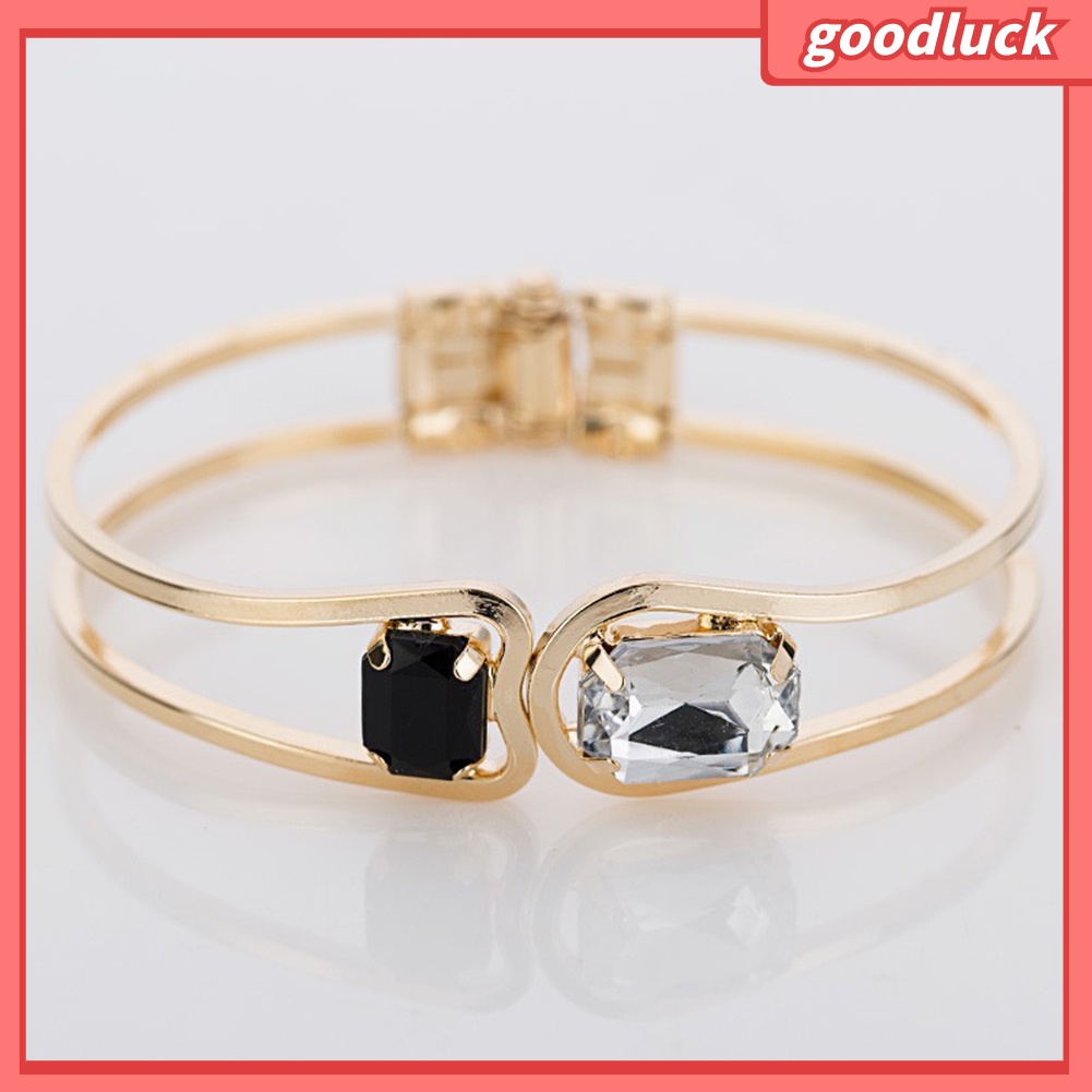 Vòng tay đính đá màu vàng phong cách hiện đại sang trọng cho nữ