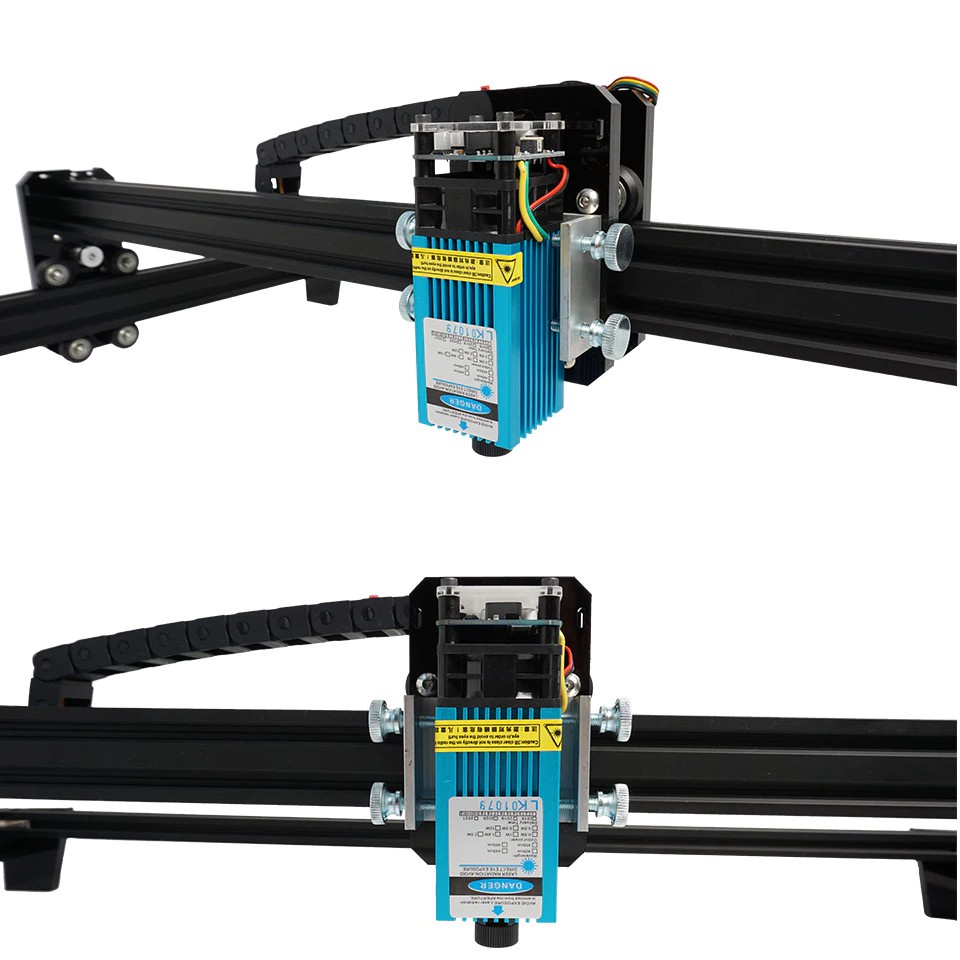 Combo Máy Khắc Laser CNC Mini 100x100 màu đen+ Đầu laser tùy chọn