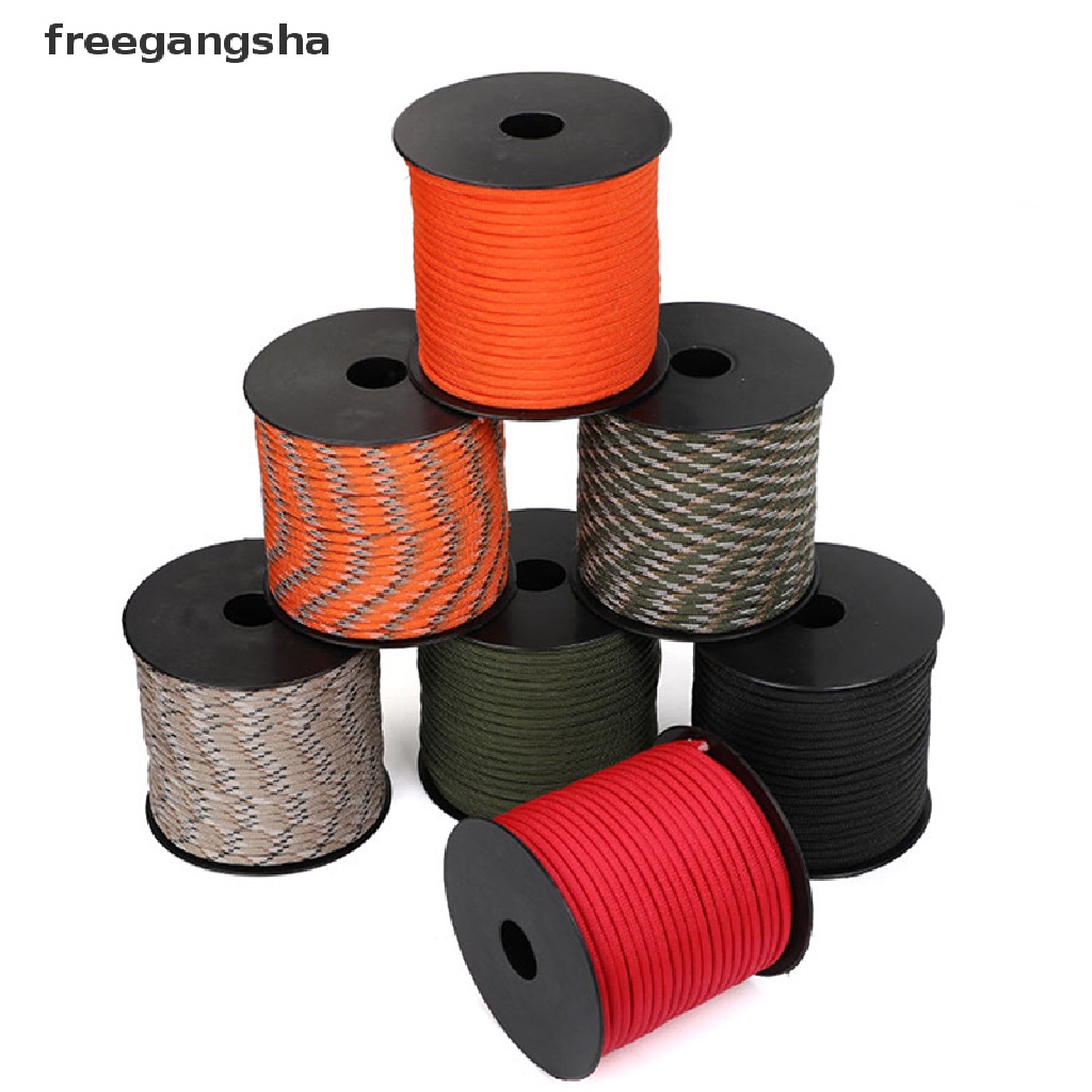 [FREG] 50M 7-Core Paracord Rope Outdoor Polyester Parachute Cord Camping Survival FDH