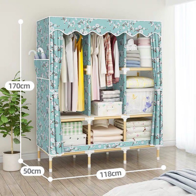 Tủ Vải Khung gỗ 3 ngăn cao cấp Bảo Hành 12 Tháng