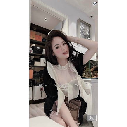 Áo phối ngực đính hoa