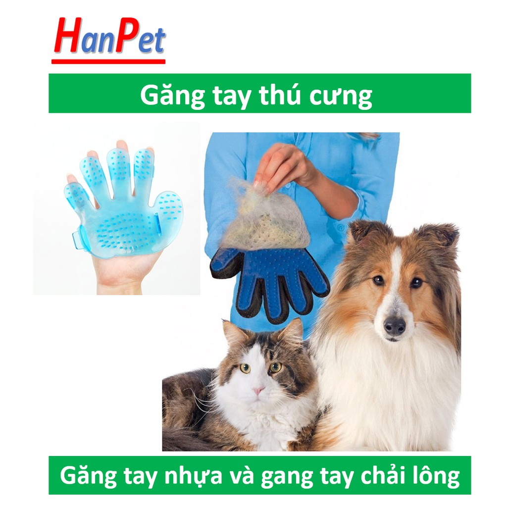 HCM- Găng tay chó mèo (2 loại) Găng tay nhựa tắm thú cưng và găng tay nhặt lông chó mèo và lấy lông rụng