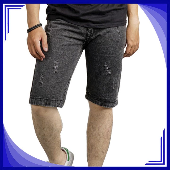 Quần short jean nam Tronshop TS110 (Xám đen)