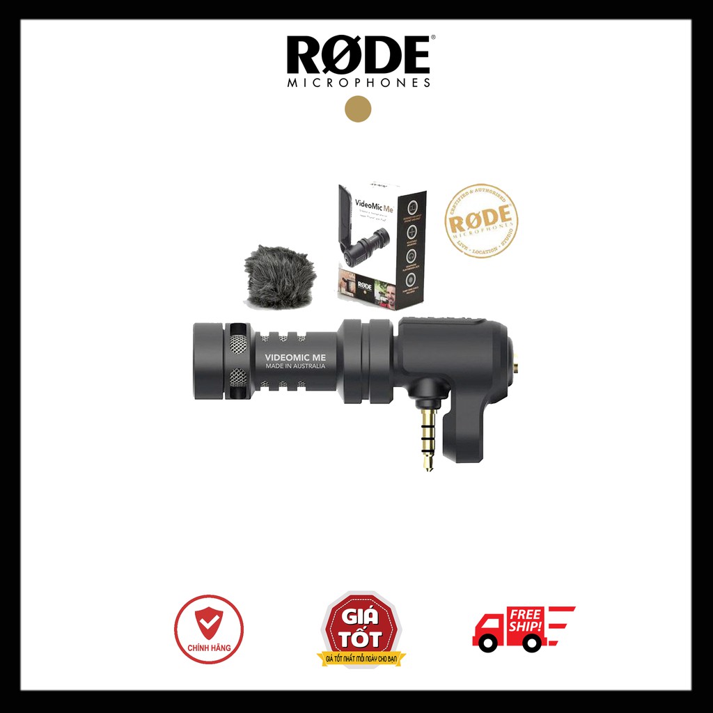 Rode Videomic ME - Micro Cho Điện Thoại Smartphone Giắc Cắm TRRS, Cổng Kiểm Âm Trực Tiếp | Chính Hãng