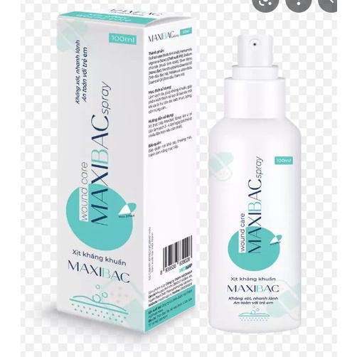 Xịt khuẩn Maxibac 100ml giúp nhanh lành da do bỏng, vết loét, ezecma, zona, thủy đậu