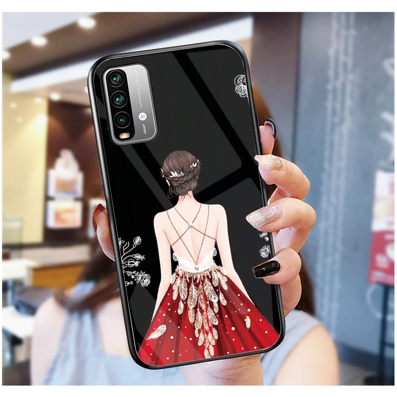 Ốp Lưng XIAOMI REDMI 9T,POCO M3 mặt kính cường lực cao cấp