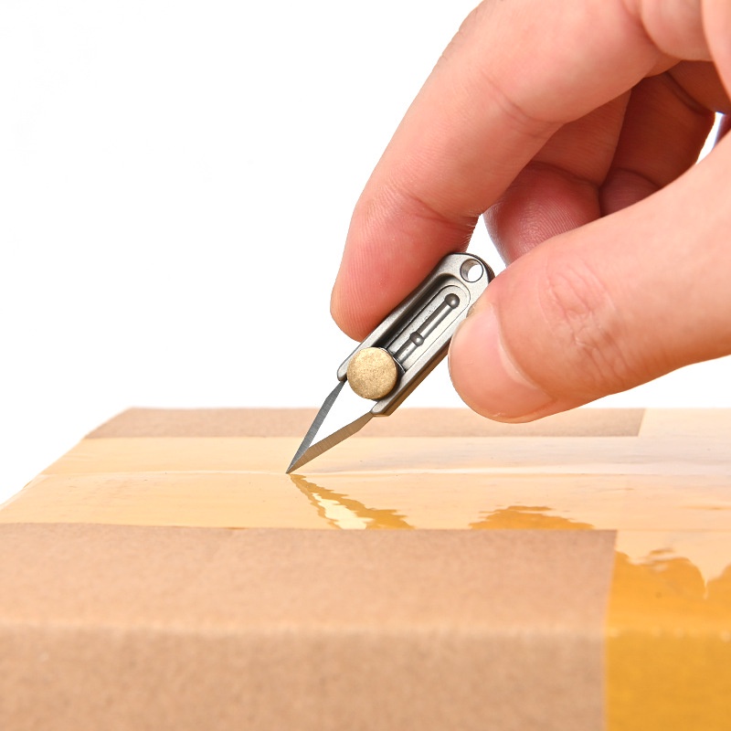 Dao Đẩy Mini Titan Nguyên Chất, Dao Nhỏ Hợp Kim Titan, Làm Mặt Dây Chuyền Móc Khóa EDC