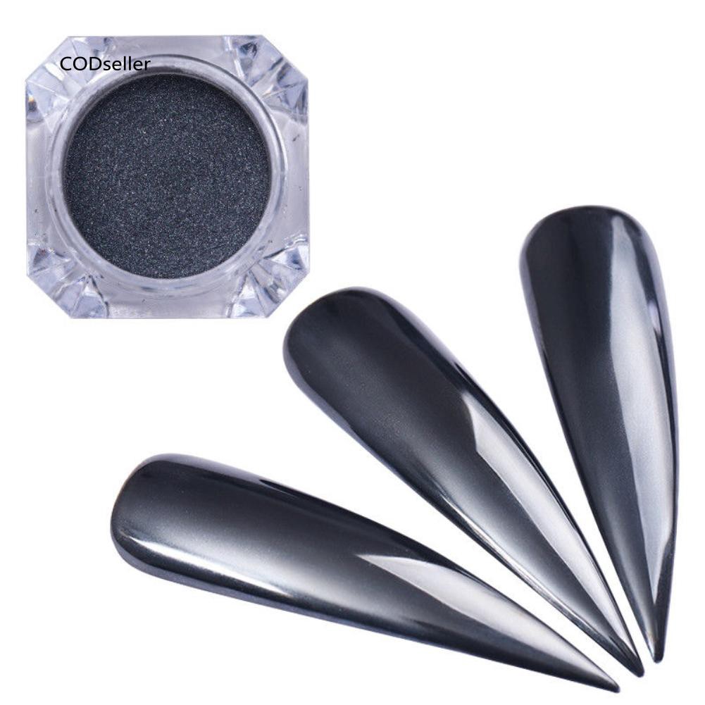 Gel sơn móng tay hiệu ứng tráng gương màu đen lấp lánh