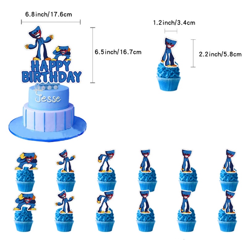 Poppy Playtime set banner Balloons Huggy Wuggy Party Decorations Birthday Party Cake Topper Banner