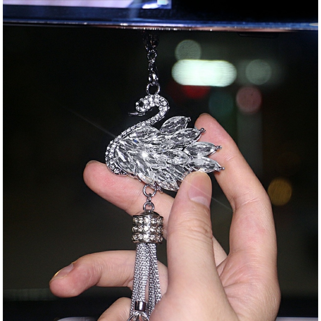 Treo gương chiếu hậu xe ô tô thiên nga - Khánh treo trang trí Gương chiếu hậu xe hơi