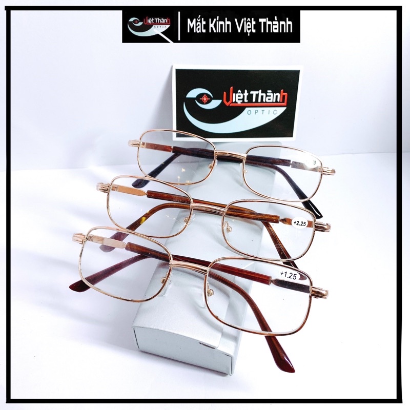 Mắt Kính Lão Thị Nhìn Sách Đọc Báo Xem Điện Thoại Kính Lão Làng GỌNG VÀNG MẮT THUỶ TINH