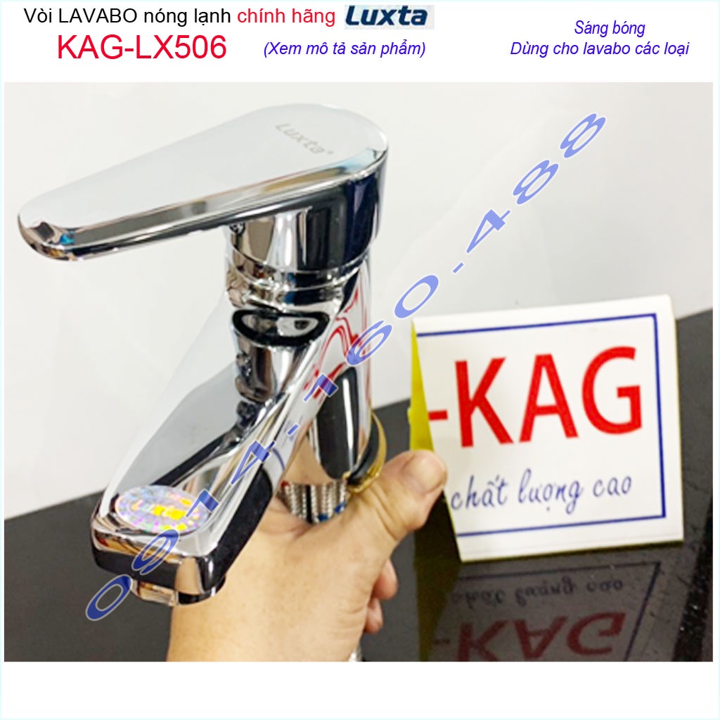 Vòi lavabo nóng lạnh Luxta KAG-LX506, vòi chậu nước mạnh thân tròn giá tốt chất lượng tuyệt vời siêu bền