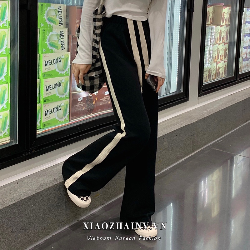 Xiaozhainv Quần dài lưng cao ống suông phong cách Hàn Quốc thời trang dành cho nữ