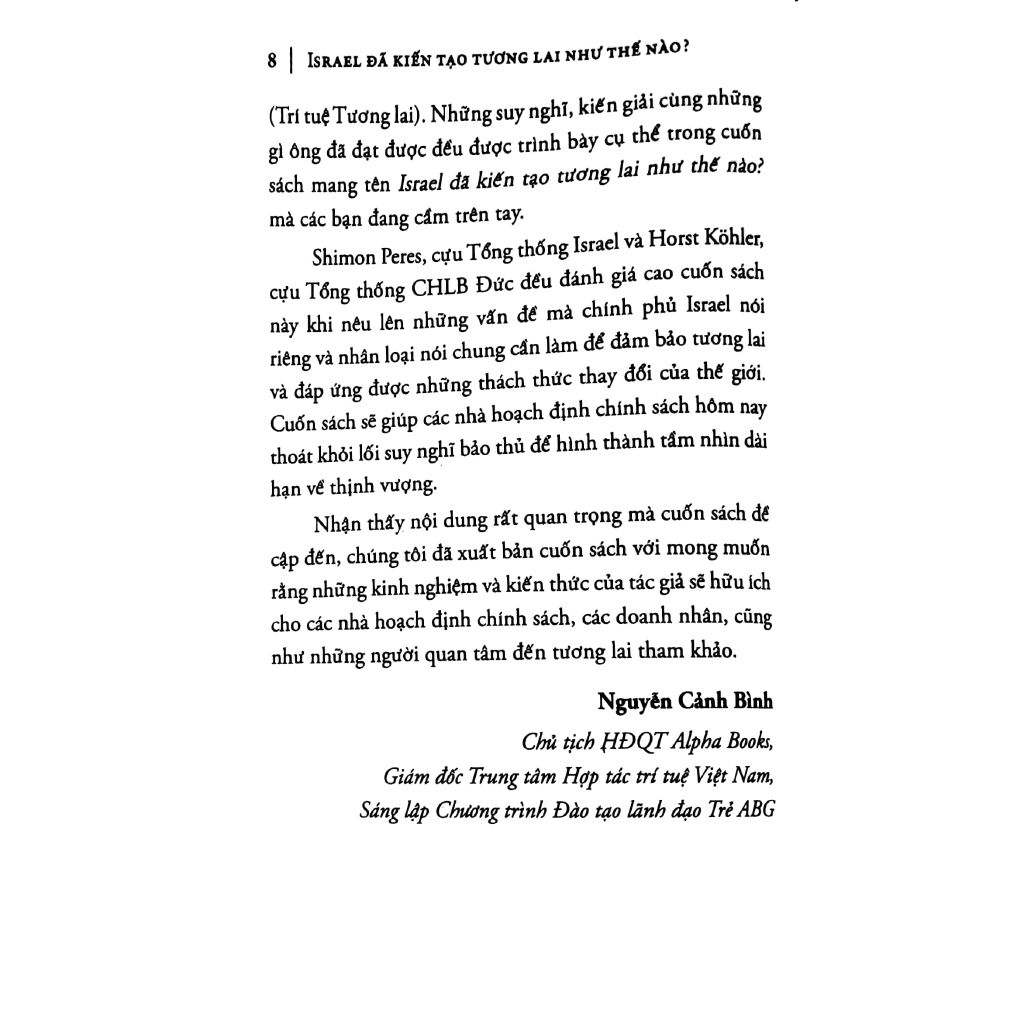 Sách - Israel Đã Kiến Tạo Tương Lai Như Thế Nào?
