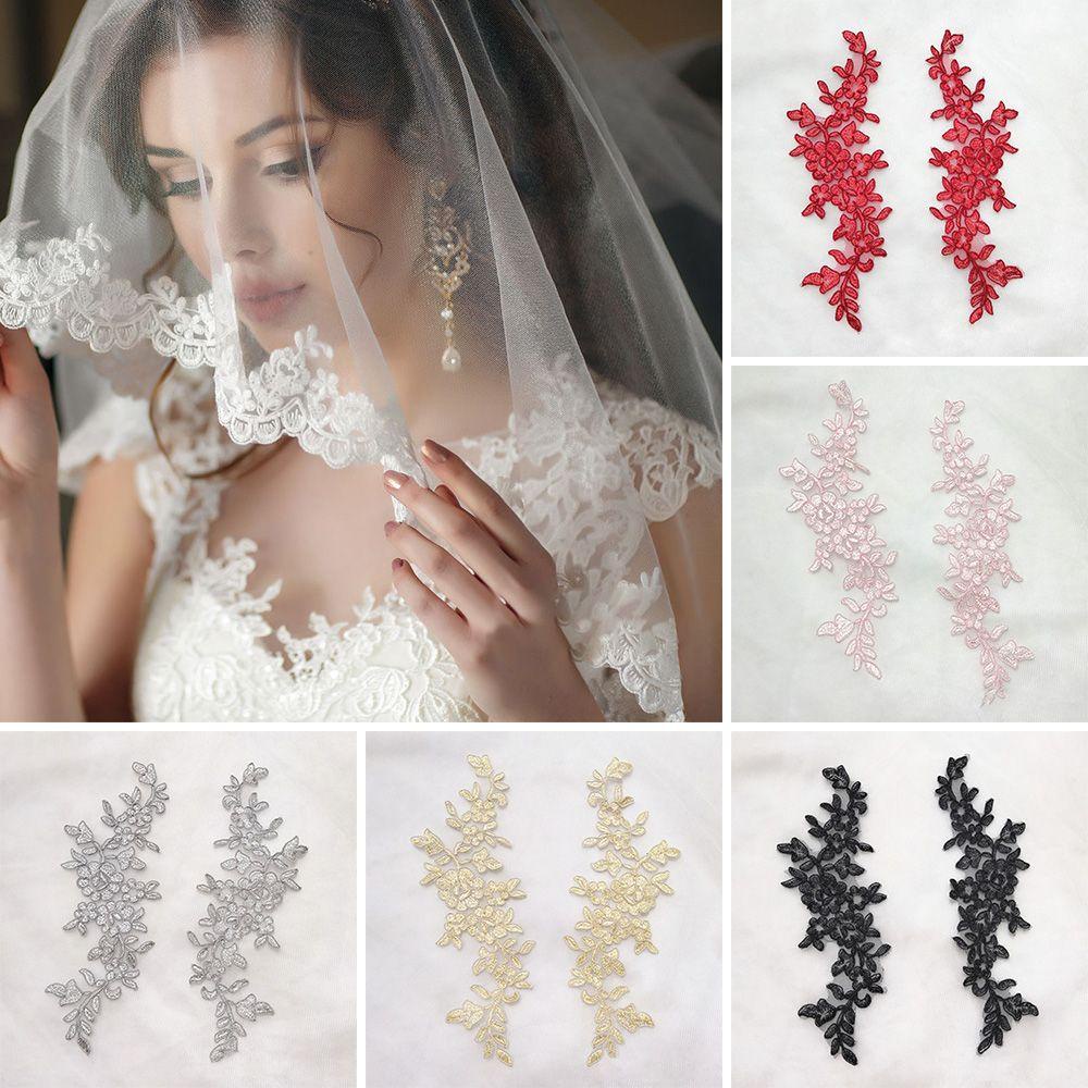LANFY Vải Ren Polyester Thêu Họa Tiết Hoa Dùng May Cổ Áo Lưng DIY