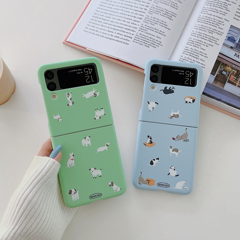 Bao Da Điện Thoại Màu Kẹo Hình Động Vật Hoạt Hình Phong Cách Hàn Quốc Cho Samsung Z Flip 3 5G Galaxy Z Flip 4