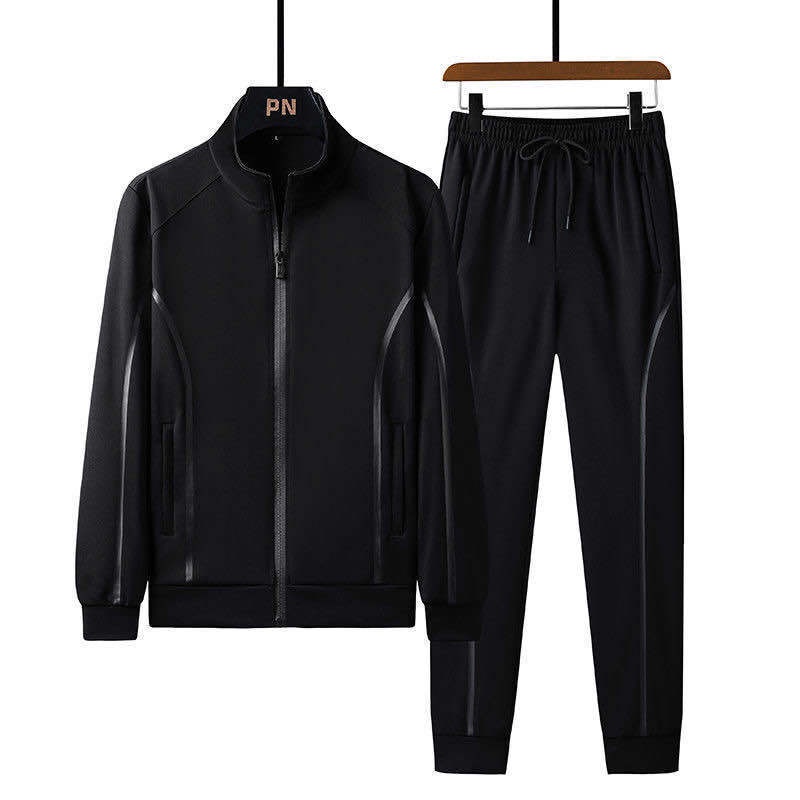Bộ Đồ Thể Thao Hai Mảnh Áo Khoác Cardigan Dáng Rộng Thời Trang Mùa Thu Cao Cấp Cho Nam Trung Niên
