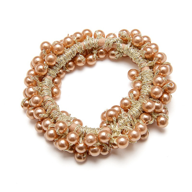 Women Girl Multi-layer Elastic Pearl Ponytail Holder